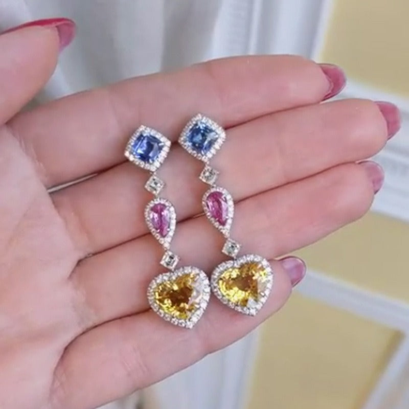Love geometric long slimming high-end earrings