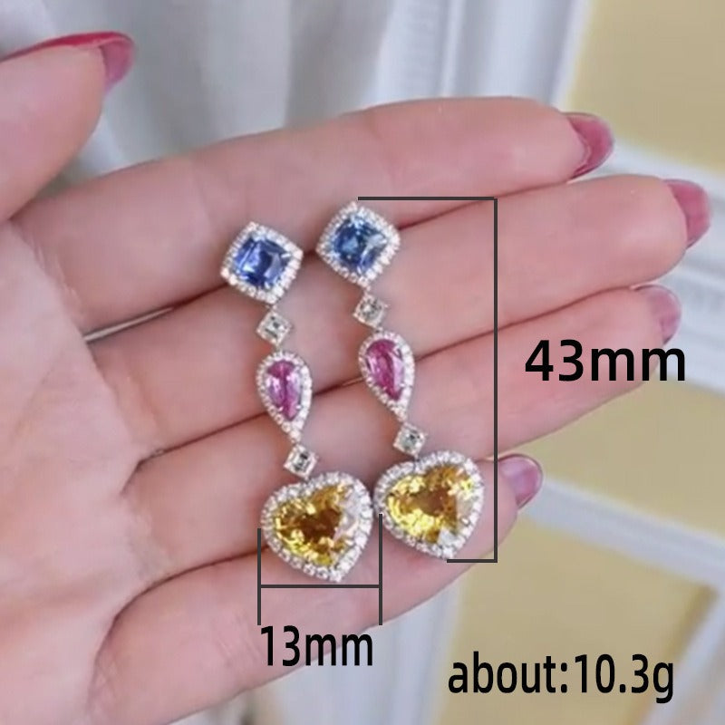 Love geometric long slimming high-end earrings