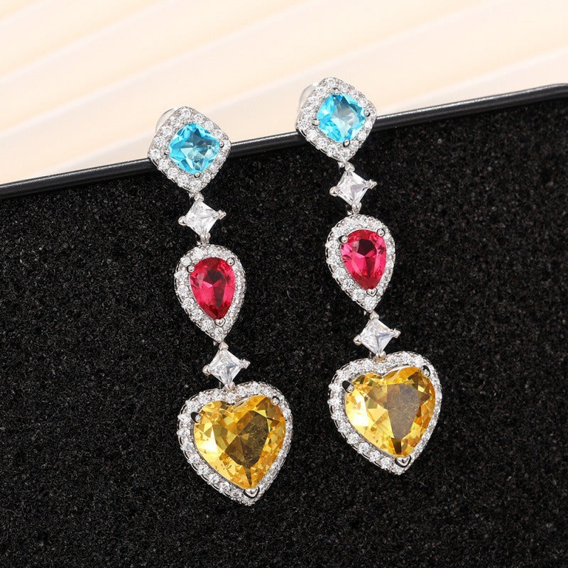 Love geometric long slimming high-end earrings
