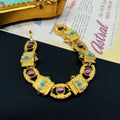 French Pure Gold Brilliant Light Luxury Glass Pearl Bracelet Bracelet