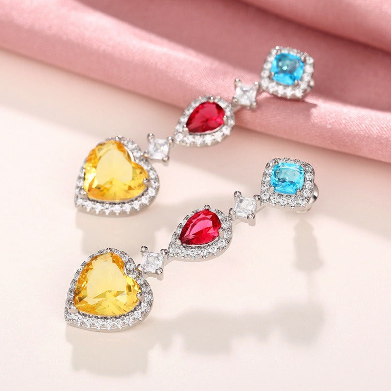 Love geometric long slimming high-end earrings